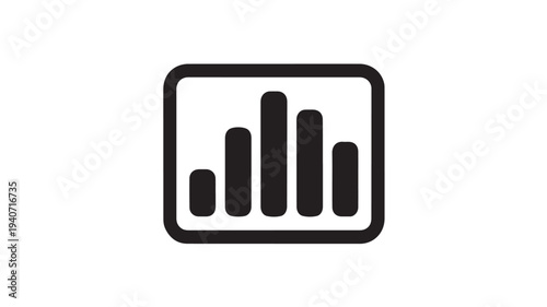 Bar Chart Icon Black Minimal Vector Graph for Business Analytics, Financial Statistics, Data Visualization and Infographic Design
