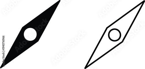 Black and white abstract shapes with circle cutouts isolated on transparent background, Vector