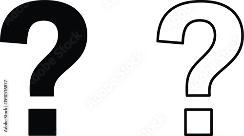 Question mark symbols isolated on transparent background, Vector