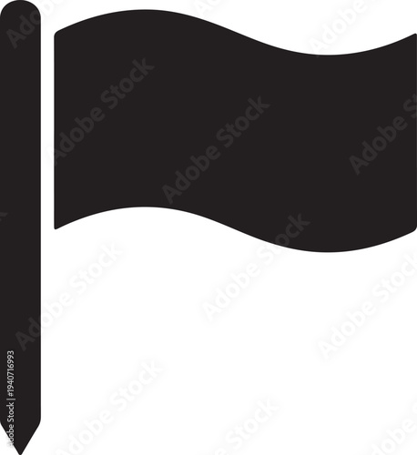 Flag Marker Icon – Location Pin, Map Marker and Navigation Symbol Vector Illustration