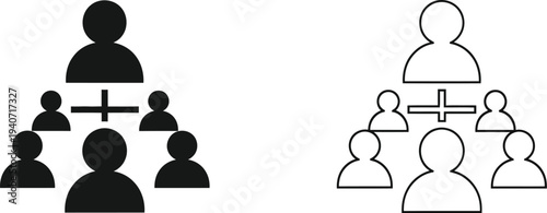 Business team growth and networking concept isolated on transparent background, Vector