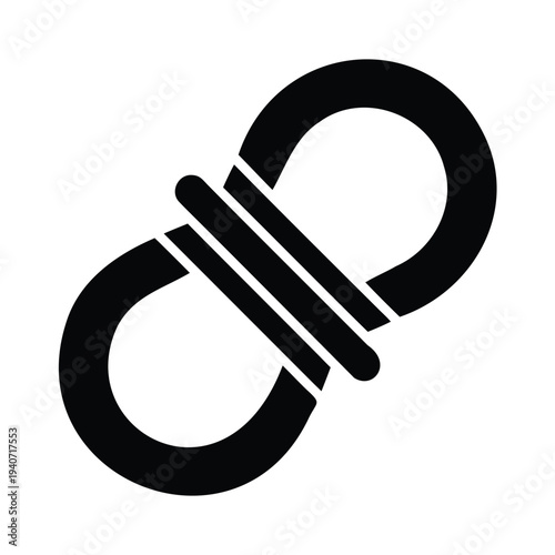 Simple knot icon, rope knot icon, rope knot silhouette, nautical knot symbol