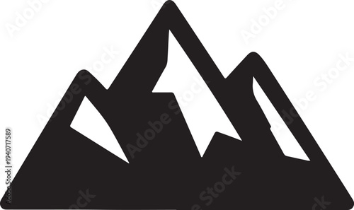 Mountain Landscape Icon – Nature, Adventure and Outdoor Concept Vector Illustration