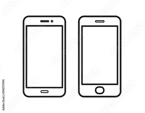 Smartphone Icons - Mobile Technology and Communication Devices.