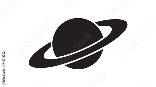 Saturn Planet Icon With Rings Symbol For Astronomy Education, Space Science Presentations, And STEM Learning Graphics