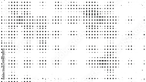 Scattered black dots on transparent gray background abstract graphic element with irregular pattern