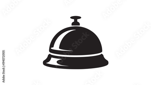 Hotel Service Bell Icon Black Reception Desk Symbol For Hospitality Branding, Customer Service Marketing, And Hotel Management Design