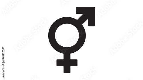 Gender Equality Icon Venus and Mars Symbol Merge for Inclusivity and Diversity Concepts