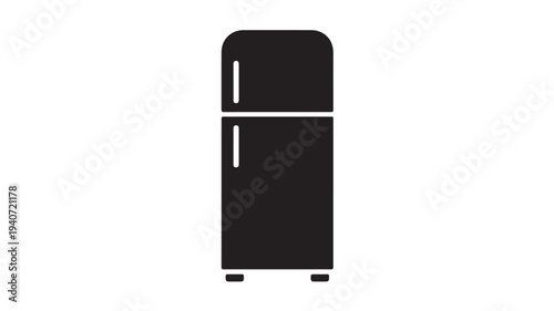 Refrigerator Icon Black Double Door Fridge for Kitchen Appliance and Home Interior Concepts