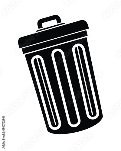 Trash can icon, trash bin icon, garbage bin icon, delete icon, waste bin symbol
