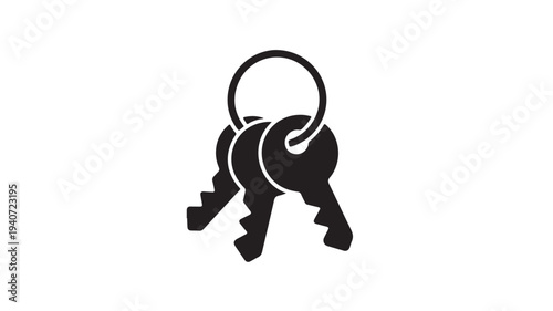 Keys on Keyring Icon Security Access Symbol for Authentication Systems, Property Entry, and Cyber Protection Marketing Graphics