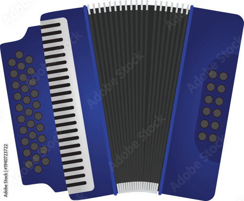 Blue bass accordion. vector illustration
