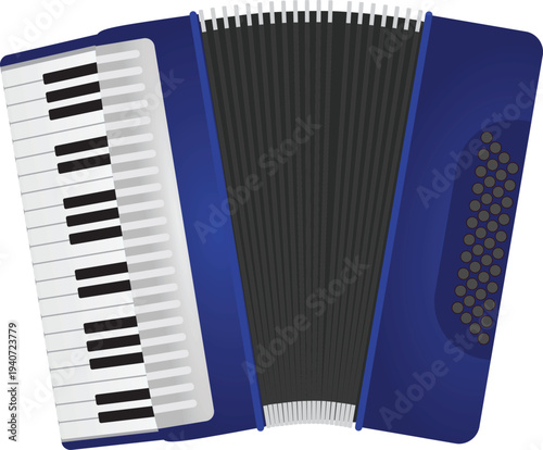 Blue bass accordion. vector illustration