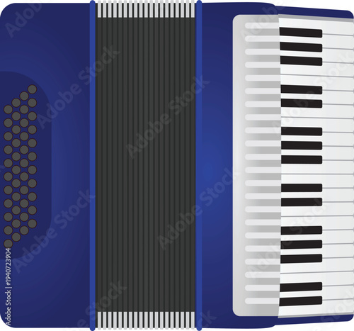 Blue bass accordion. vector illustration