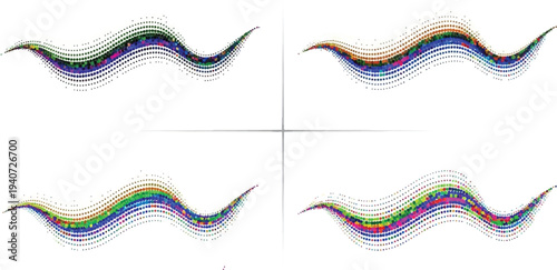 Abstract music background with notes featuring a blue wave design and vector art elements like circles and paint shapes for a creative web banner illustration