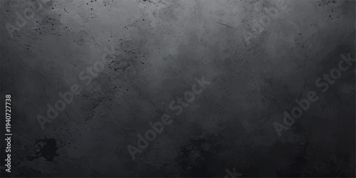 Dark old grunge metal wall background with a rough grey concrete texture and aged black stone pattern on a dirty vintage surface
