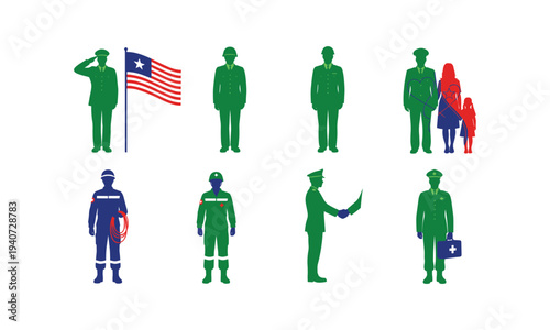 Liberian professionals in various roles and uniforms