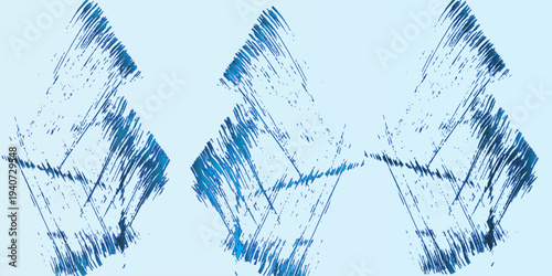 The abstract style depicts a barrier and energy aimed at overcoming it. Meditation profit energy