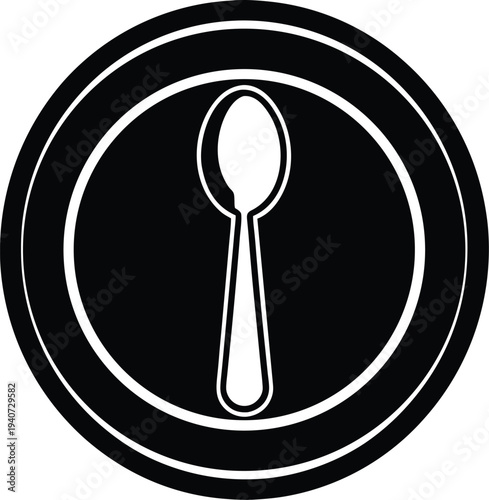 spoon icon illustration, spoon silhouette, kitchen spoon, teaspoon icon