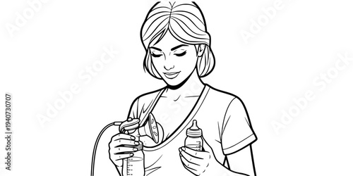 NICU Feeding Support Breast Milk Silhouette