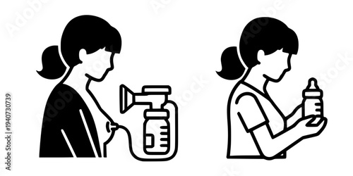 NICU Feeding Support Breast Milk Silhouette