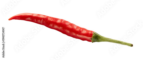 natural fresh red Bird's eye pepper isolated on white background from Thailand