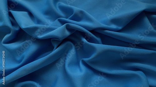 Soft blue synthetic fabric background texture. Close up.