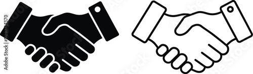 Partnership hands shaking icon isolated on transparent background, Vector