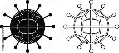 Virus bacteria cells microorganisms illustration isolated on transparent background, Vector