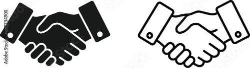 Handshake icon business partnership isolated on transparent background, Vector