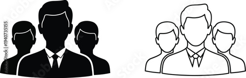 Business team icons isolated on transparent background, Vector