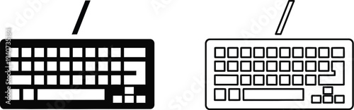 Computer keyboard vector illustration isolated on transparent background, Vector