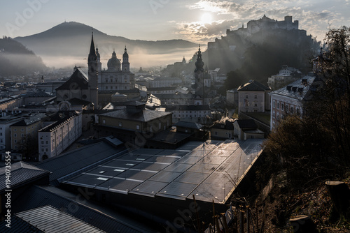 Panorama Salzburger Altstadt im Winter