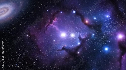 Vibrant Nebula with Stars and Cosmic Dust in Deep Space.