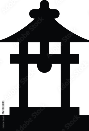 toro nagashi river lantern japan silhouette vector illustration on transparent background