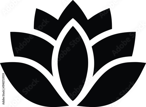 lotus flower vesak silhouette vector illustration on transparent background