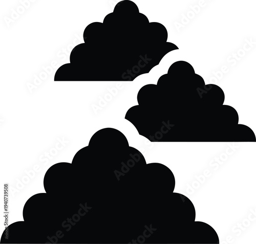 holi colored powder clouds silhouette vector illustration on transparent background