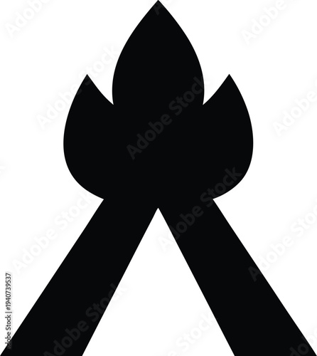 holi bonfire holika dahan silhouette vector illustration on transparent background