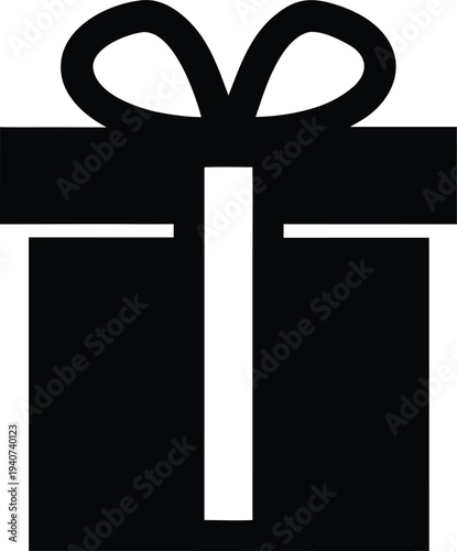 christmas gift box silhouette vector illustration on transparent background
