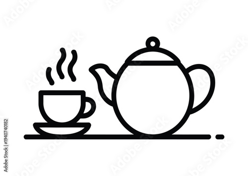 Hot beverage poured from a teapot into a cup.