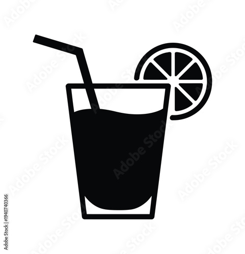 Black silhouette icon shows a tall beverage.