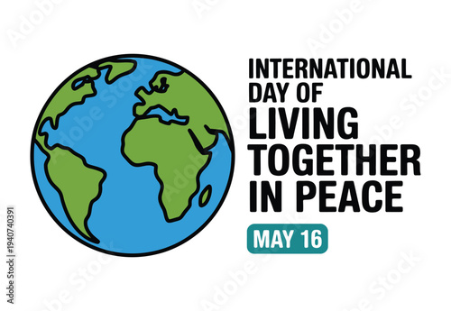 World peace day graphic promotes living together.