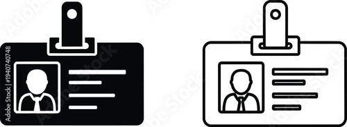 Id badges clip art isolated on transparent background, Vector