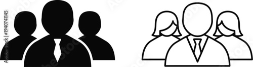 Business team icons isolated on transparent background, Vector