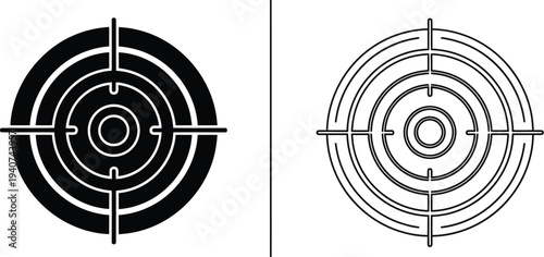 Target design, bullseye, concentric circles isolated on transparent background, Vector