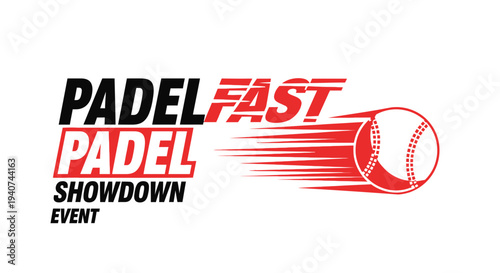 Dynamic Padel Event Showdown Logo Featuring Baseball Design And Modern Typography