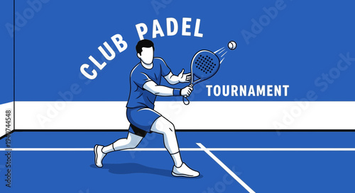 Dynamic Padel Player Hitting Ball During Competition In A Club Tournament