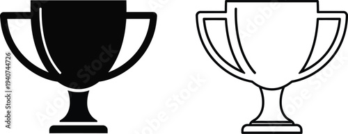 Trophy cup awards isolated on transparent background, Vector