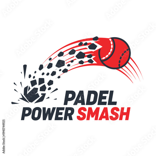 Dynamic Padel Smash Illustration Showcasing Power, Motion, and Sport with Bold Design Elements