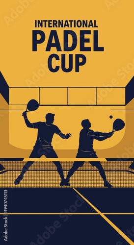 Dynamic Padel Tournament Illustration: A Vibrant Depiction of Sport, Competition, and Excitement